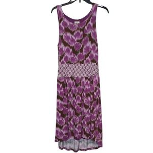 Matilda Jane Hello Lovely Adore Me Purple Floral Hi Low Jersey Dress Women Large